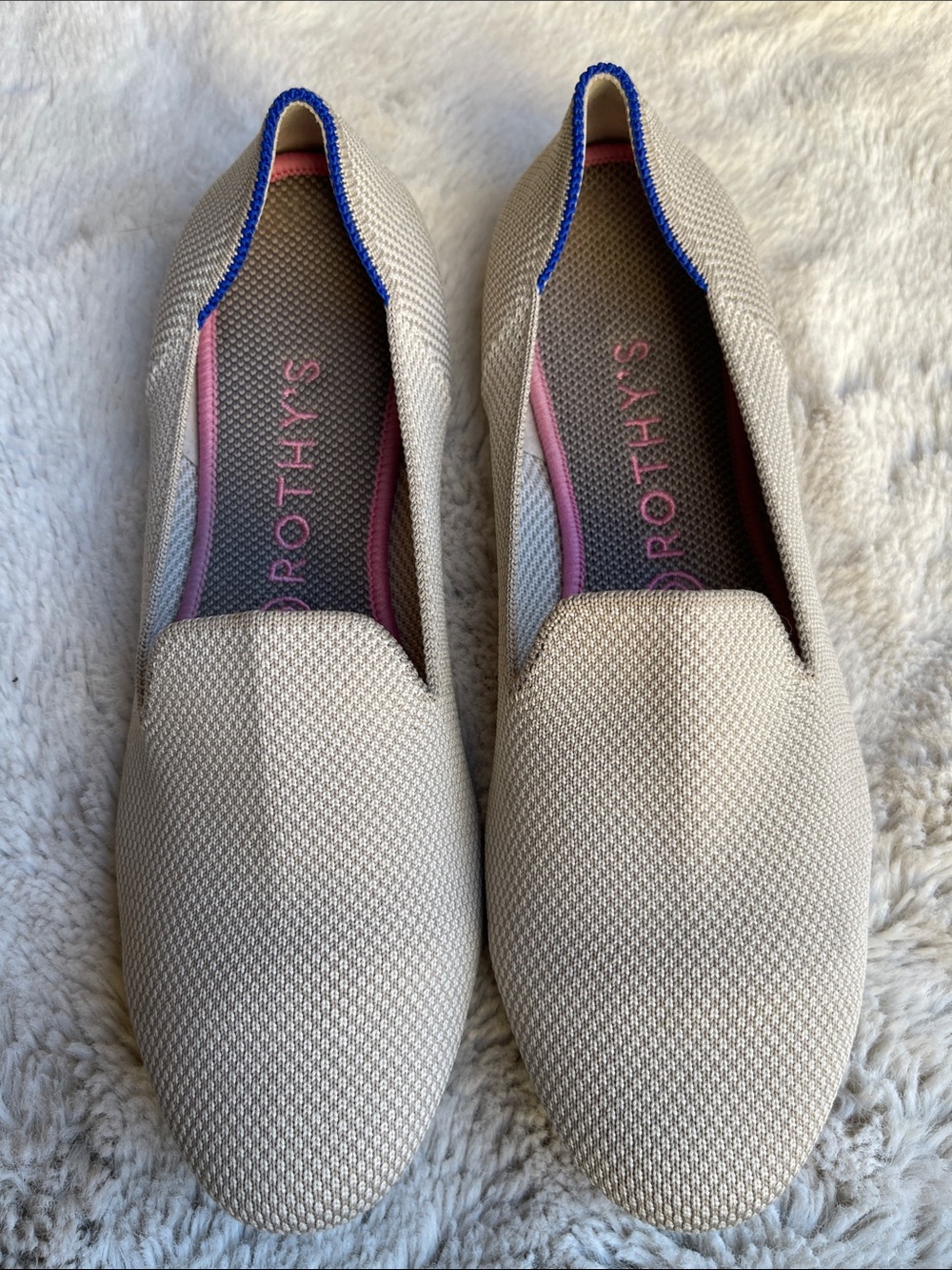 Rothy's The Loafer Linen Double Stitch Slip-On Shoes Size 9